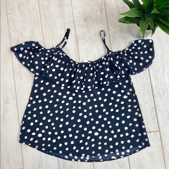 Black polka dot cold shoulder - Picture 3 of 4